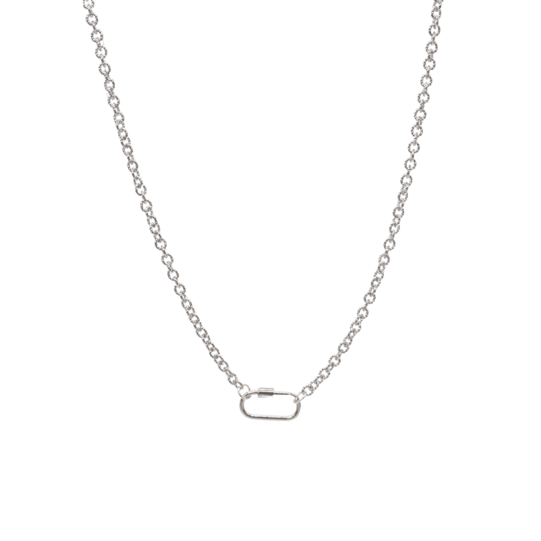 Transparent view of the Silver Ruth Necklace With Piper Carabiner