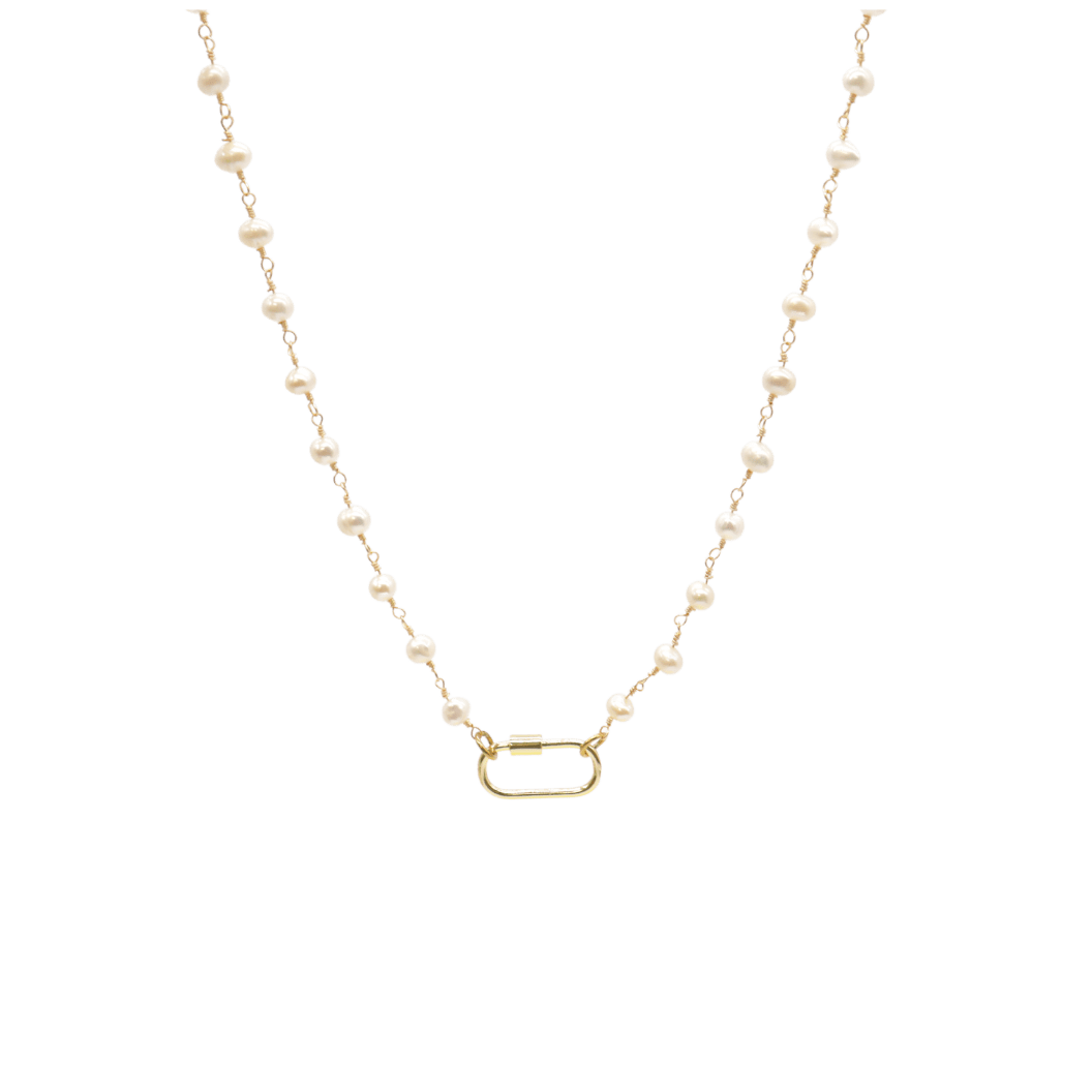 Gold Beth Charm Necklace with Piper Carabiner
