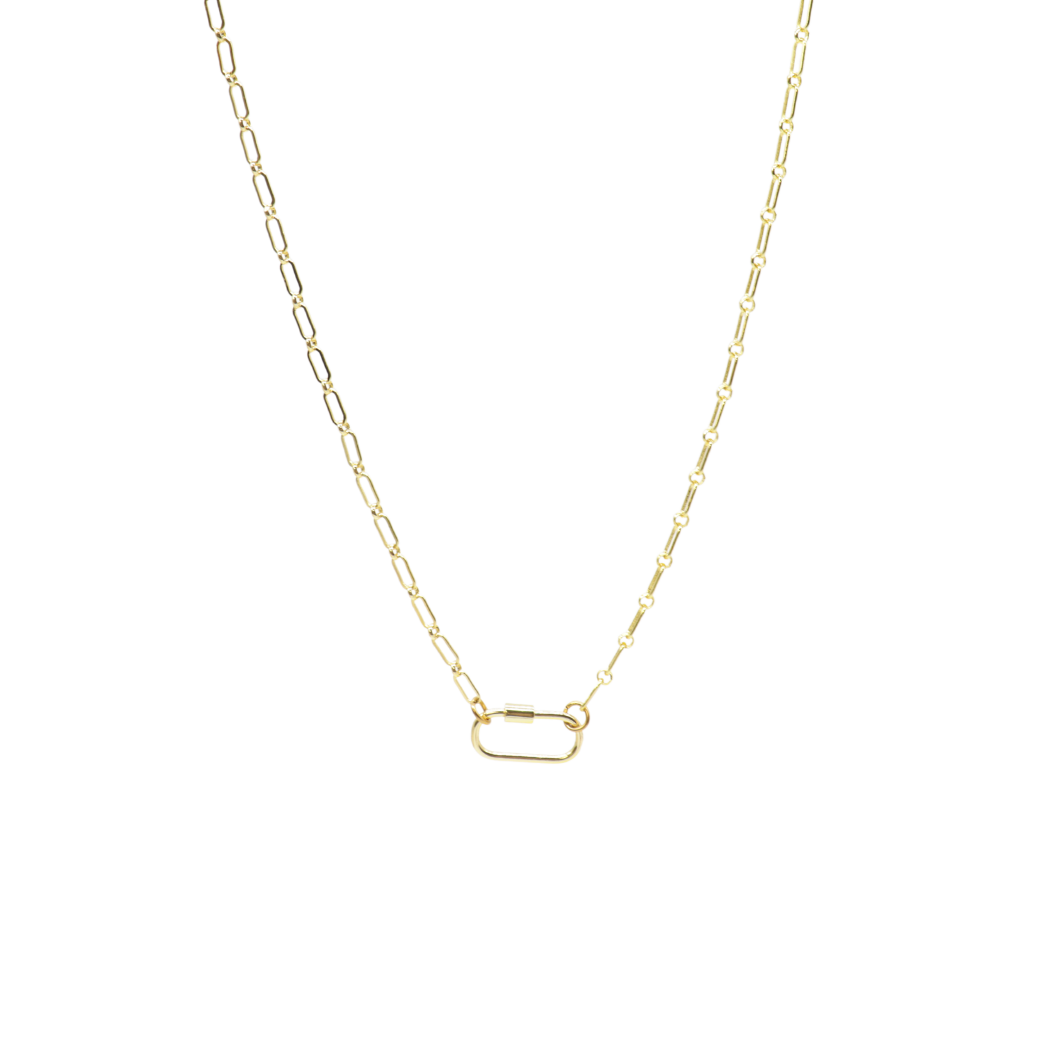 Gold Paige Necklace with Piper Carabiner