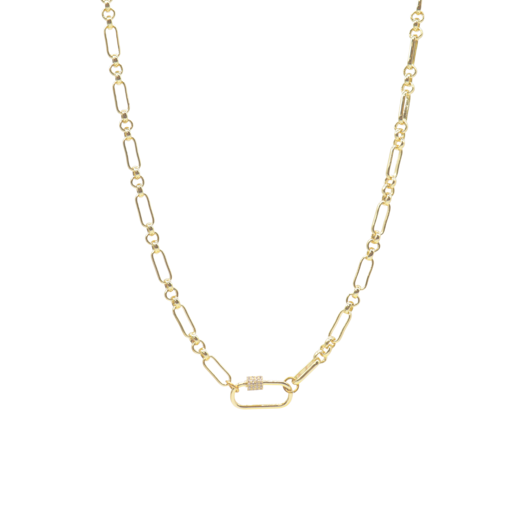 Gold Anna Necklace with Large Gabi Carabiner