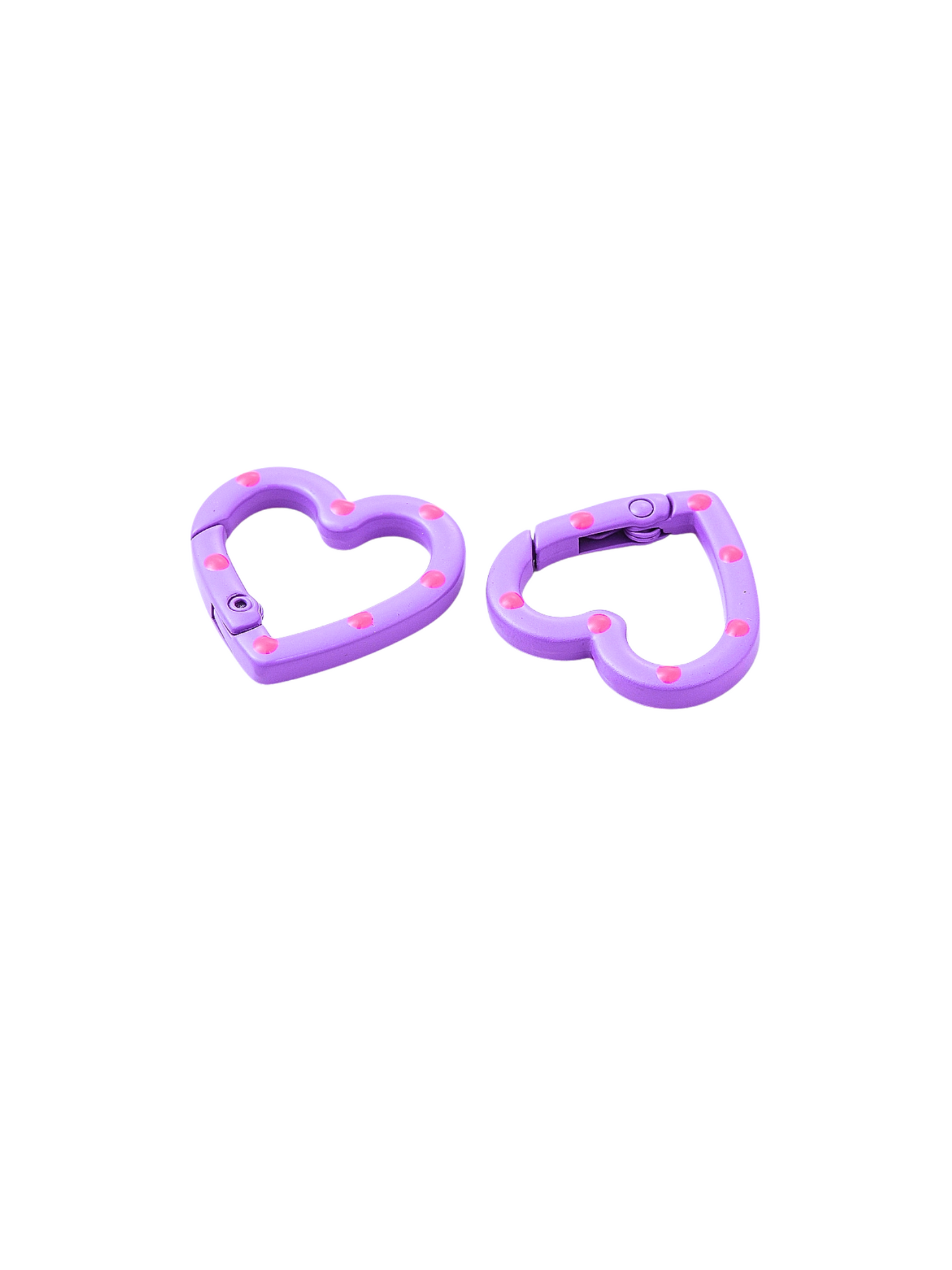 Two of the purple carabiners - front view