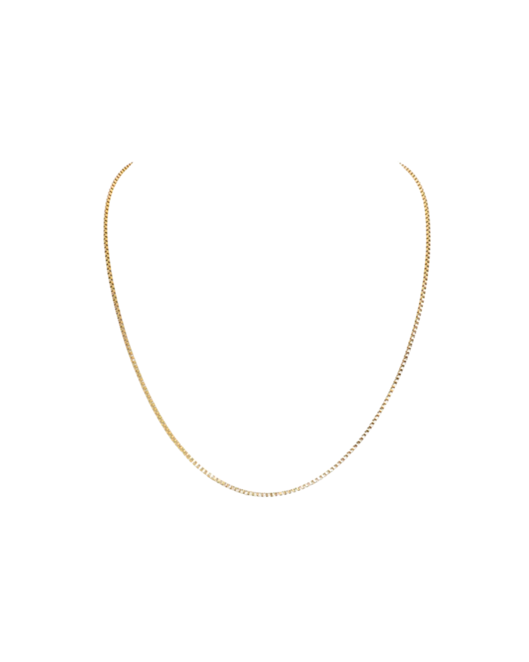 Classic Gold Box Chain Necklace | Waterproof Stainless Steel