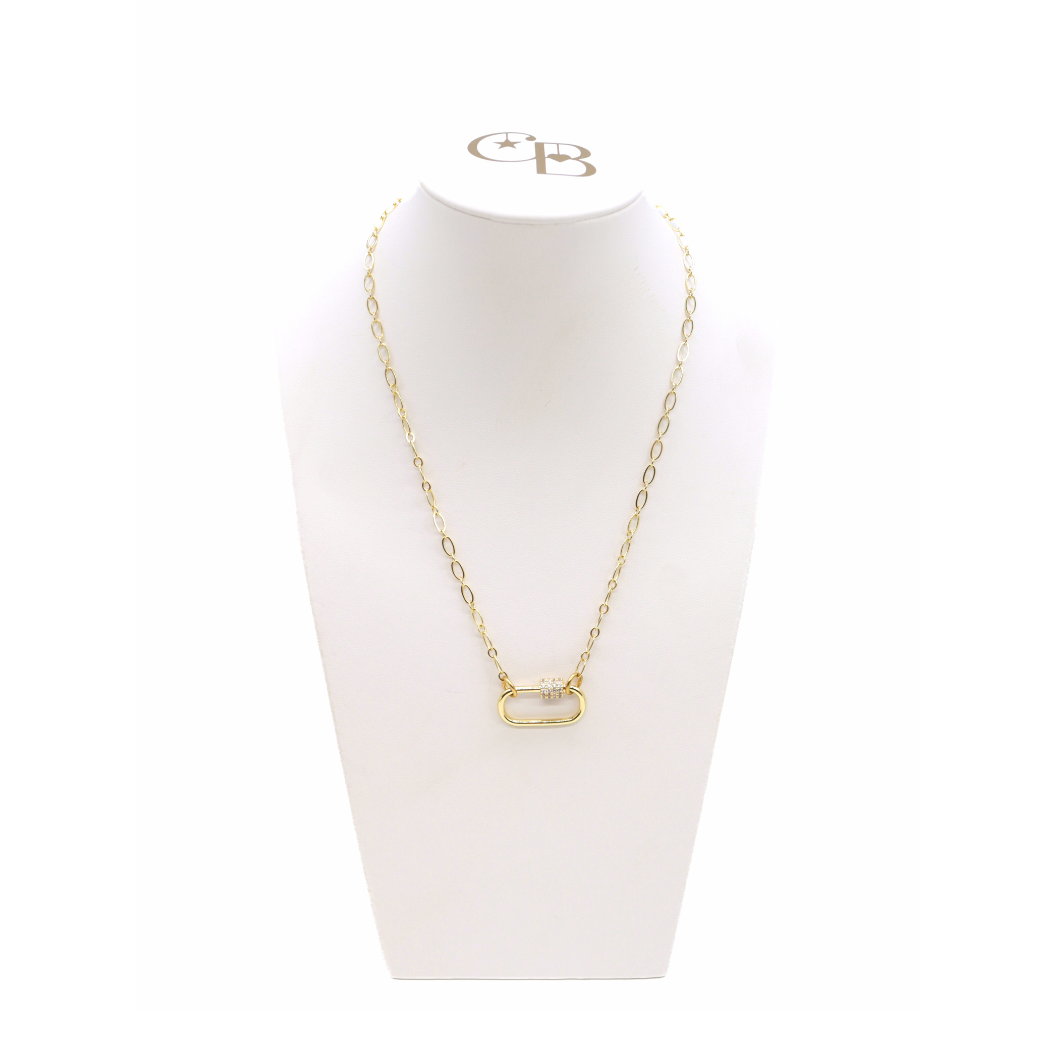 Gold Christie Necklace with Large Gabi Carabiner