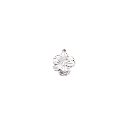 Silver Hibiscus Flower Charm - Waterproof Stainless Steel