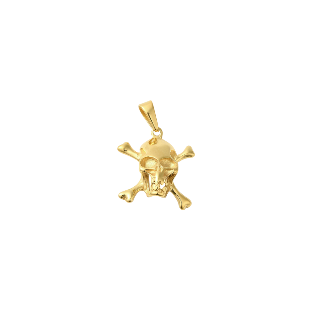gold skull on white background 