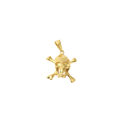 gold skull on white background 