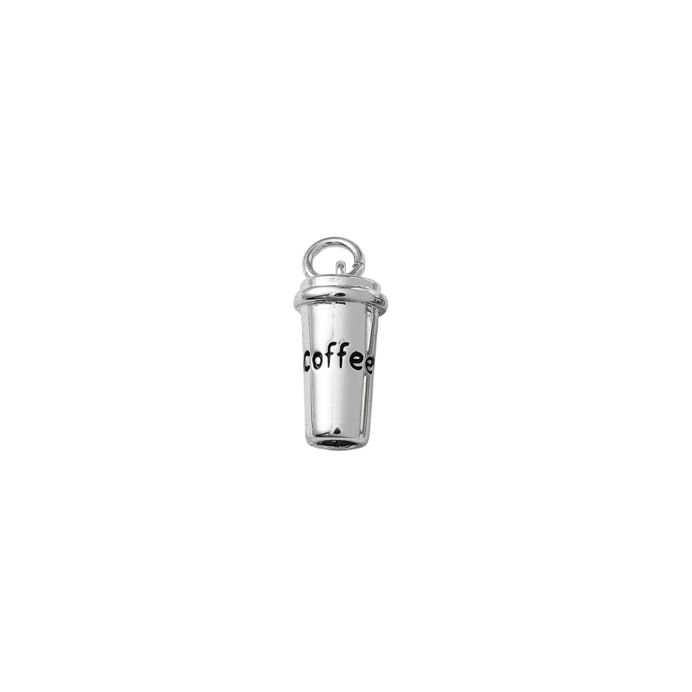 Silver Cup of Ambition Coffee Cup Charm