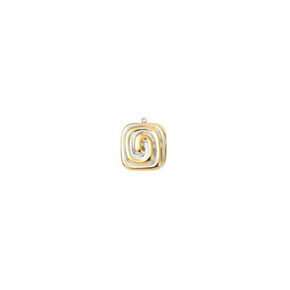 Gold and Silver Spiral Charm - Waterproof Stainless Steel