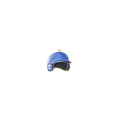 Gold Blue Baseball Helmet Charm