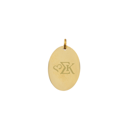 Sigma Kappa Large Oval Sorority Charm - New Greek Letters Icon | Waterproof, Hypoallergenic & Tarnish Resistant
