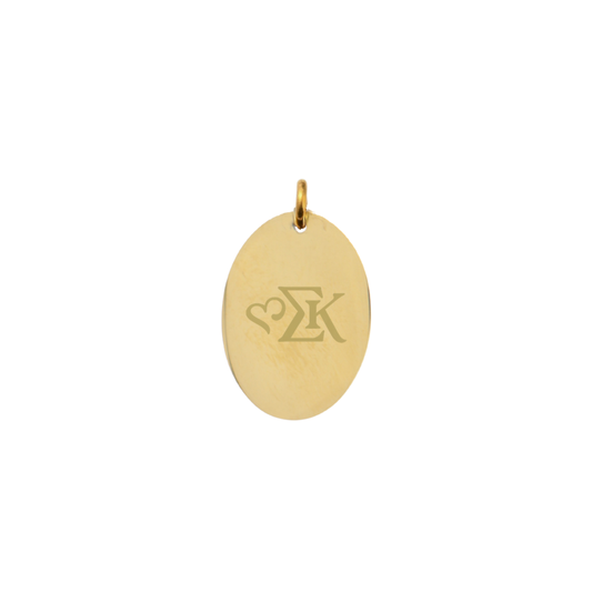 Sigma Kappa Large Oval Sorority Charm - New Greek Letters Icon | Waterproof, Hypoallergenic & Tarnish Resistant
