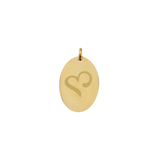 Sigma Kappa Large Gold Oval Sorority Charm - New Heart Icon | Waterproof, Hypoallergenic & Tarnish Resistant