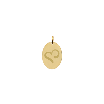 Sigma Kappa Small Gold Oval Sorority Charm - New Heart Logo | Waterproof, Hypoallergenic & Tarnish Resistant