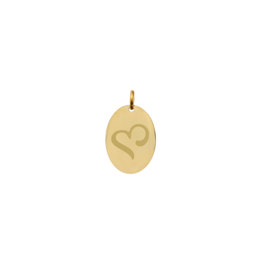 Sigma Kappa Small Gold Oval Sorority Charm - New Heart Logo | Waterproof, Hypoallergenic & Tarnish Resistant