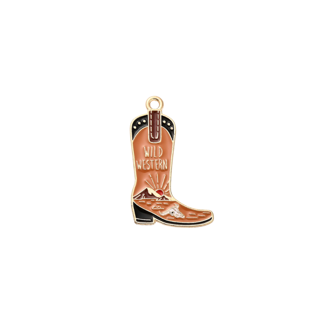Gold Wild West Boot Charm