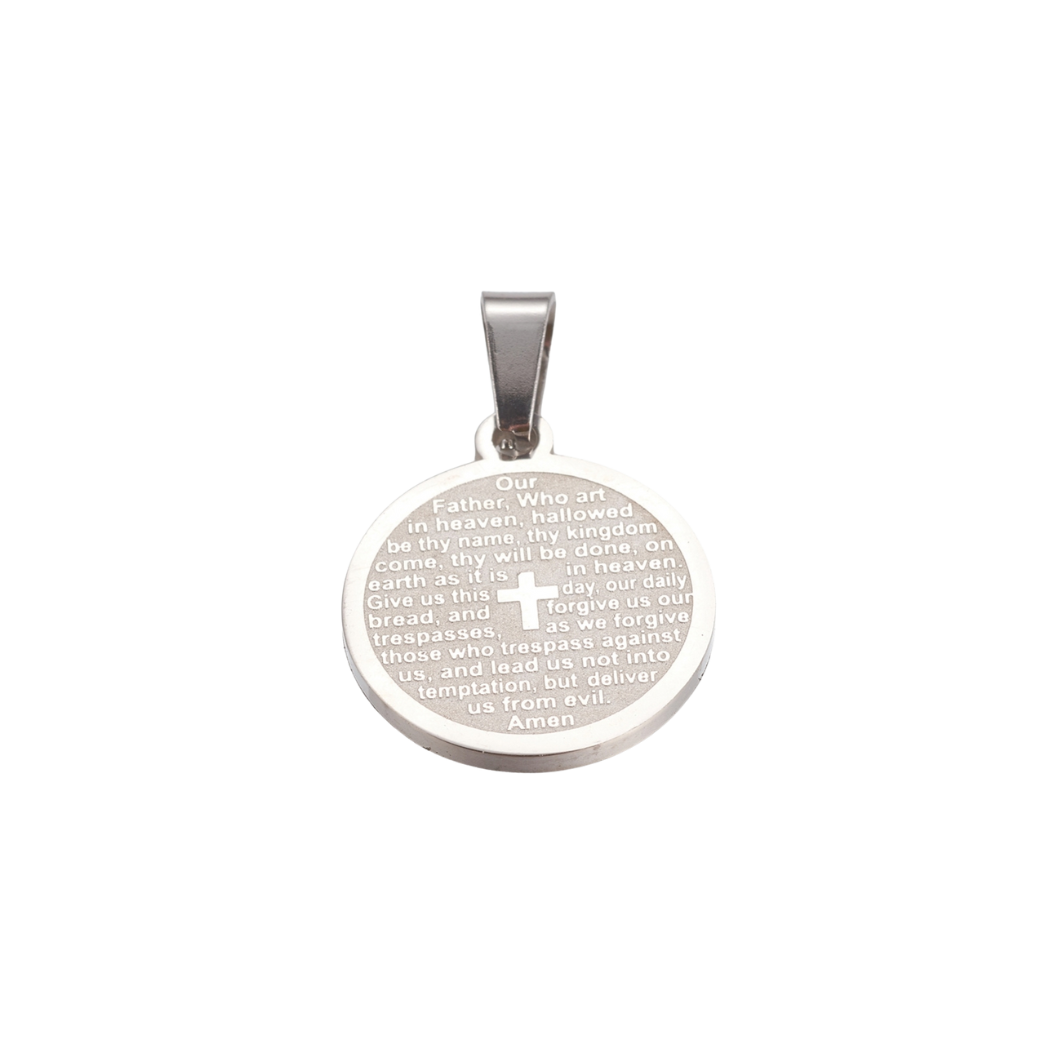 Silver Matte Lord's Prayer Charm