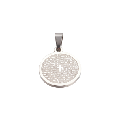 Silver Matte Lord's Prayer Charm