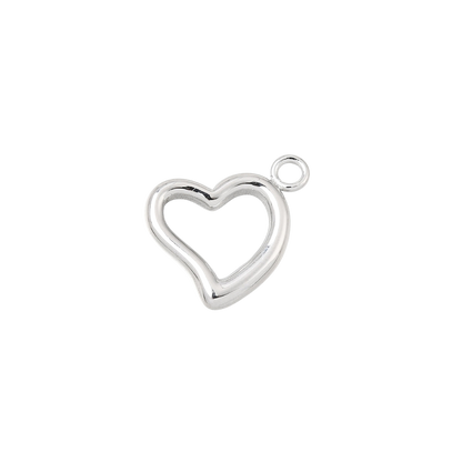Silver Outline Heart Charm - Waterproof Stainless Steel
