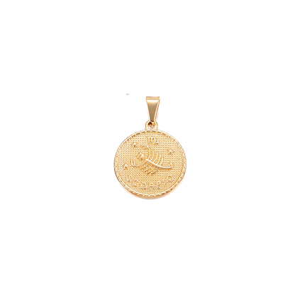 Gold Zodiac Disc Charm