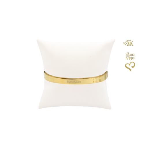 Sigma Kappa Gold Bangle Bracelet | Waterproof, Hypoallergenic & Tarnish Resistant