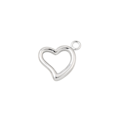Silver Outline Heart Charm - Waterproof Stainless Steel