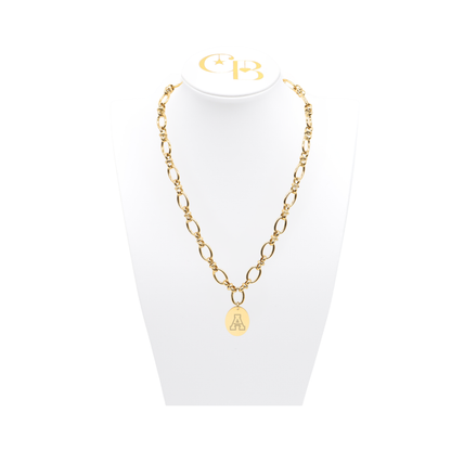 Appalachian State University Evermore Necklace with Large Gold Oval Charm | Waterproof, Hypoallergenic & Tarnish Resistant