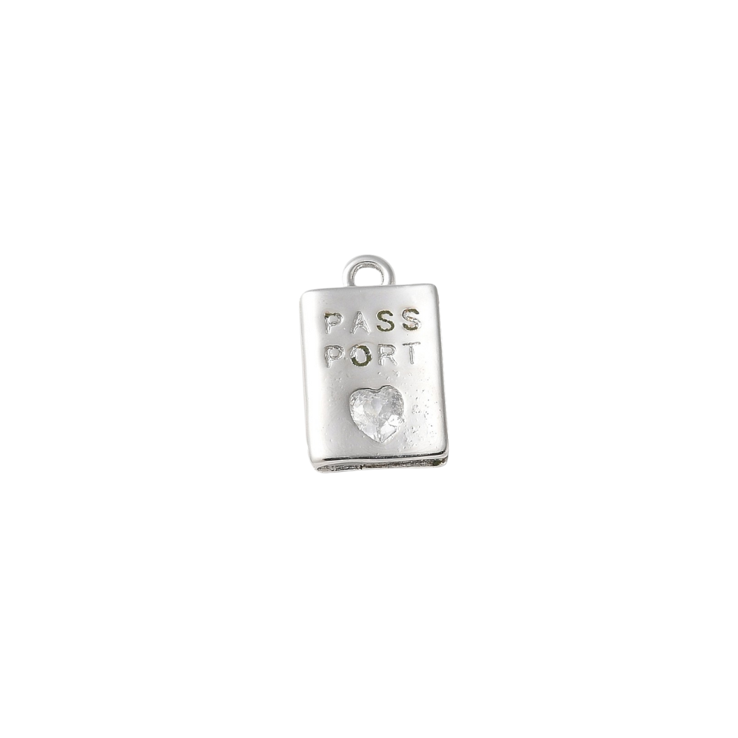 Silver Passport to Travel Charm 