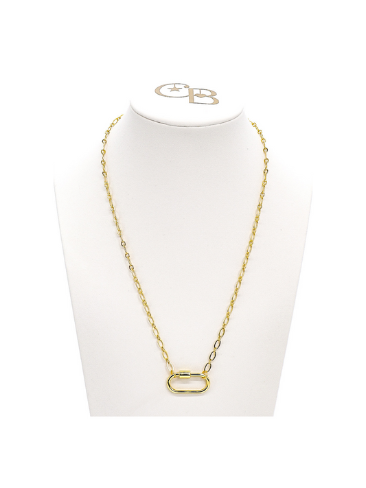 Gold Christie Necklace with Piper Carabiner