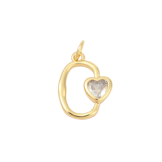Gold Colette Clear Cubic Zirconia Heart Charm
