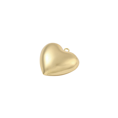Side view of the Gold Embrace Heart Charm