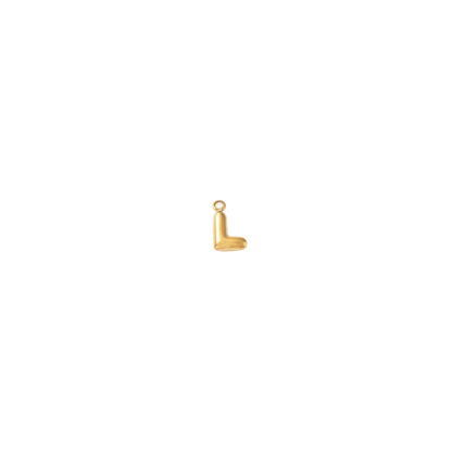 gold letter L on a white background 