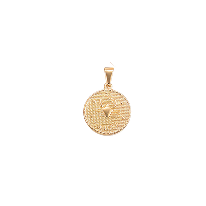 Gold Zodiac Disc Charm