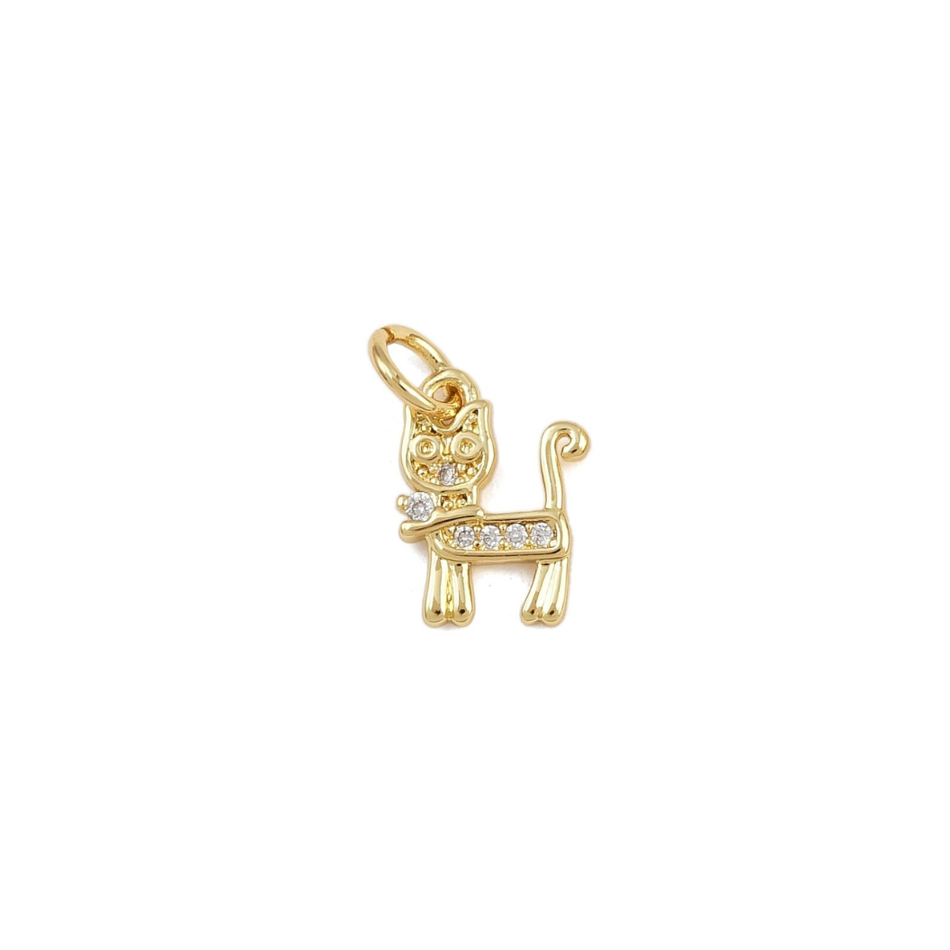 Gold Charlie Cat Charm 