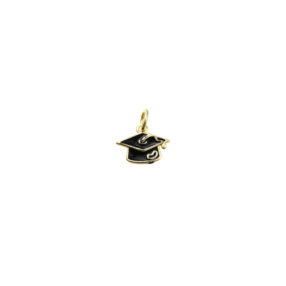 Front view of the Gold Classic Graduation Cap Charm