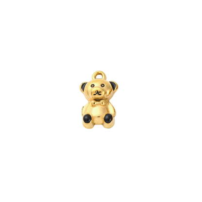 Gold Bow-Tie Teddy Charm