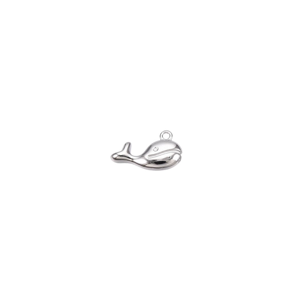 Silver Whale Charm