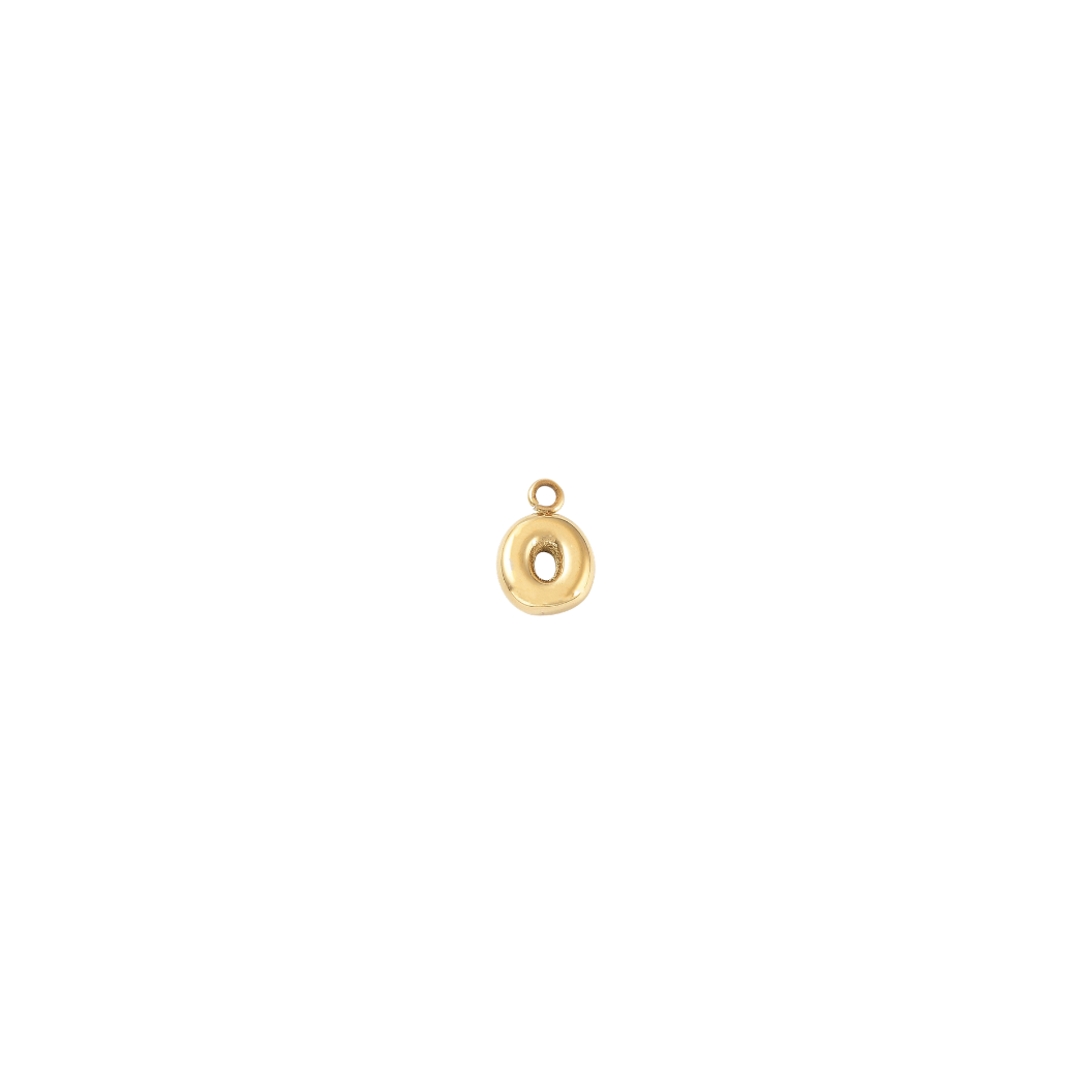 gold letter O on a white background 