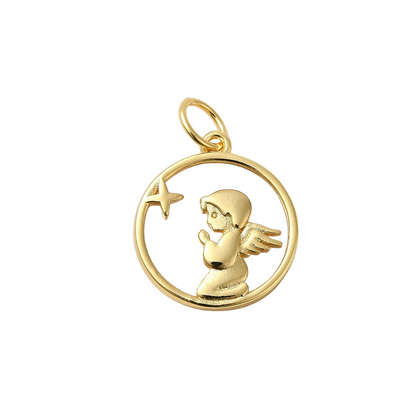 Front view of the Gold Heaven's Glimmer Charm