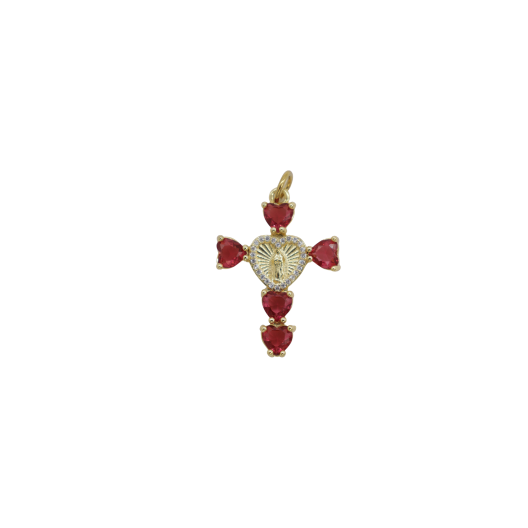 Gold Virgin Mary Cross Charm-Assorted