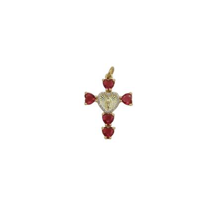 Front view of the Gold Virgin Mary Cross Charm | Assorted