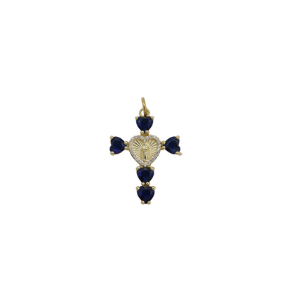 Front view of the Gold Virgin Mary Cross Charm | Assorted