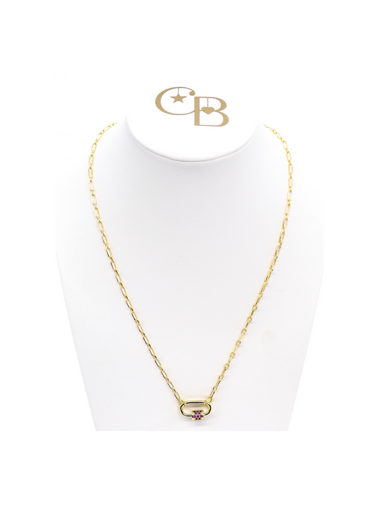 Gold Madilyn Necklace with Small Gabi Carabiner