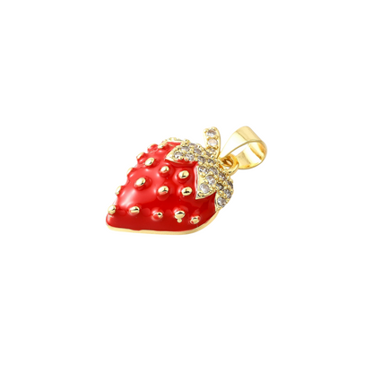 Side view of the Gold Sweet Strawberry Charm