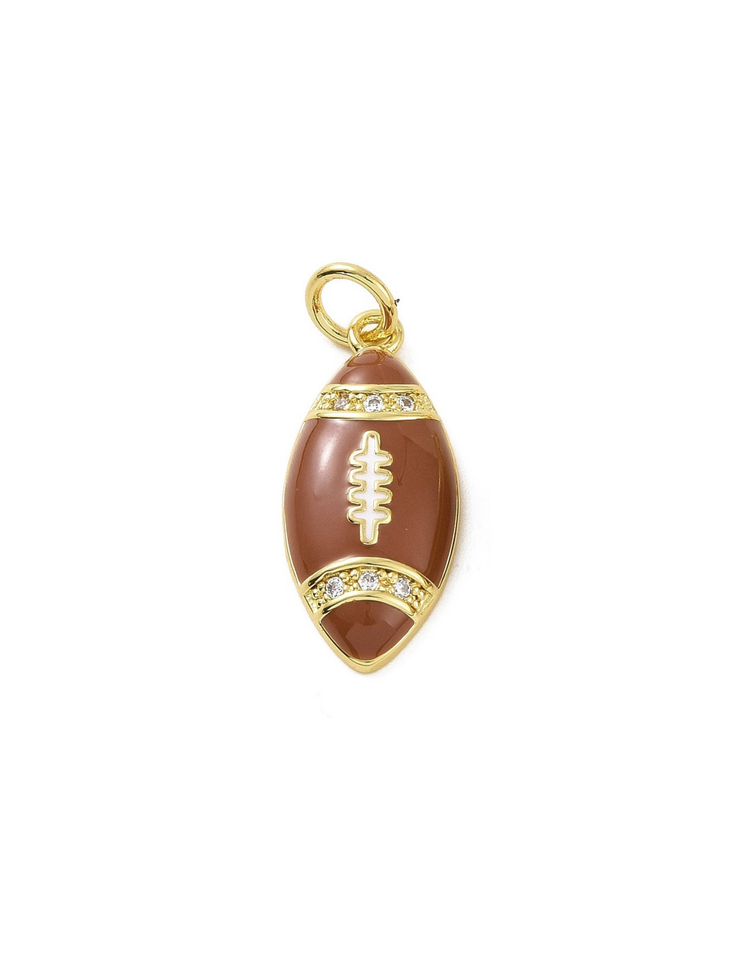 Gold Football Rugby Charm