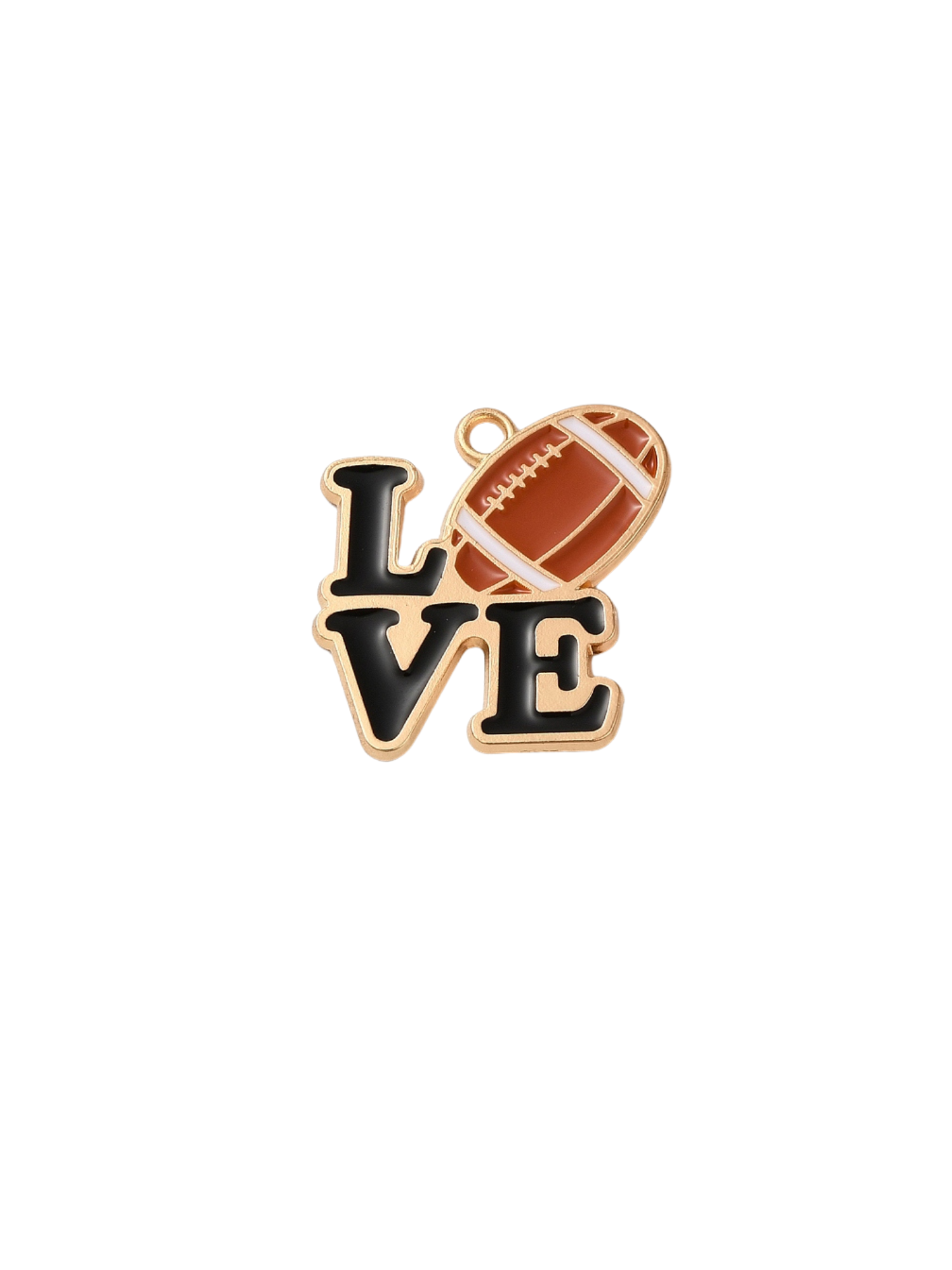 Gold "LOVE" Football Charm
