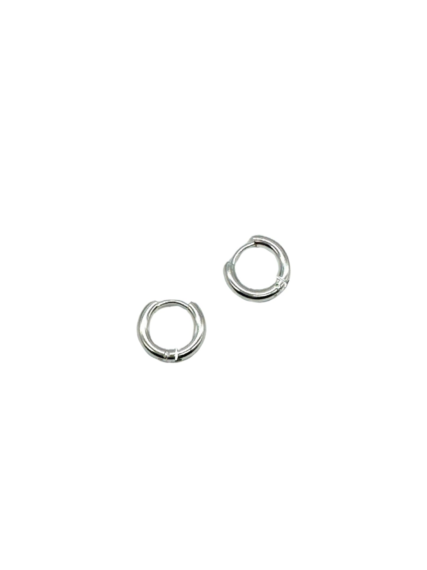 Silver Huggie Hoop Earrings | Pair