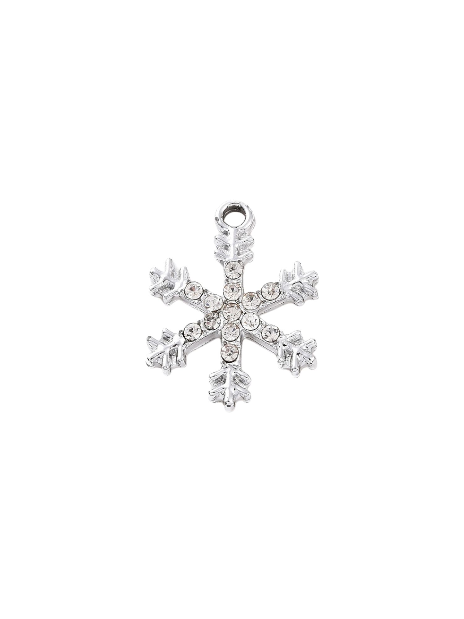 Silver Pave Snowflake Charm