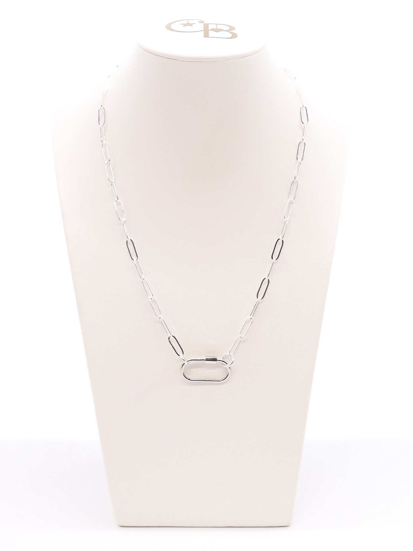 Ashley Necklace with Piper Carabiner - Silver