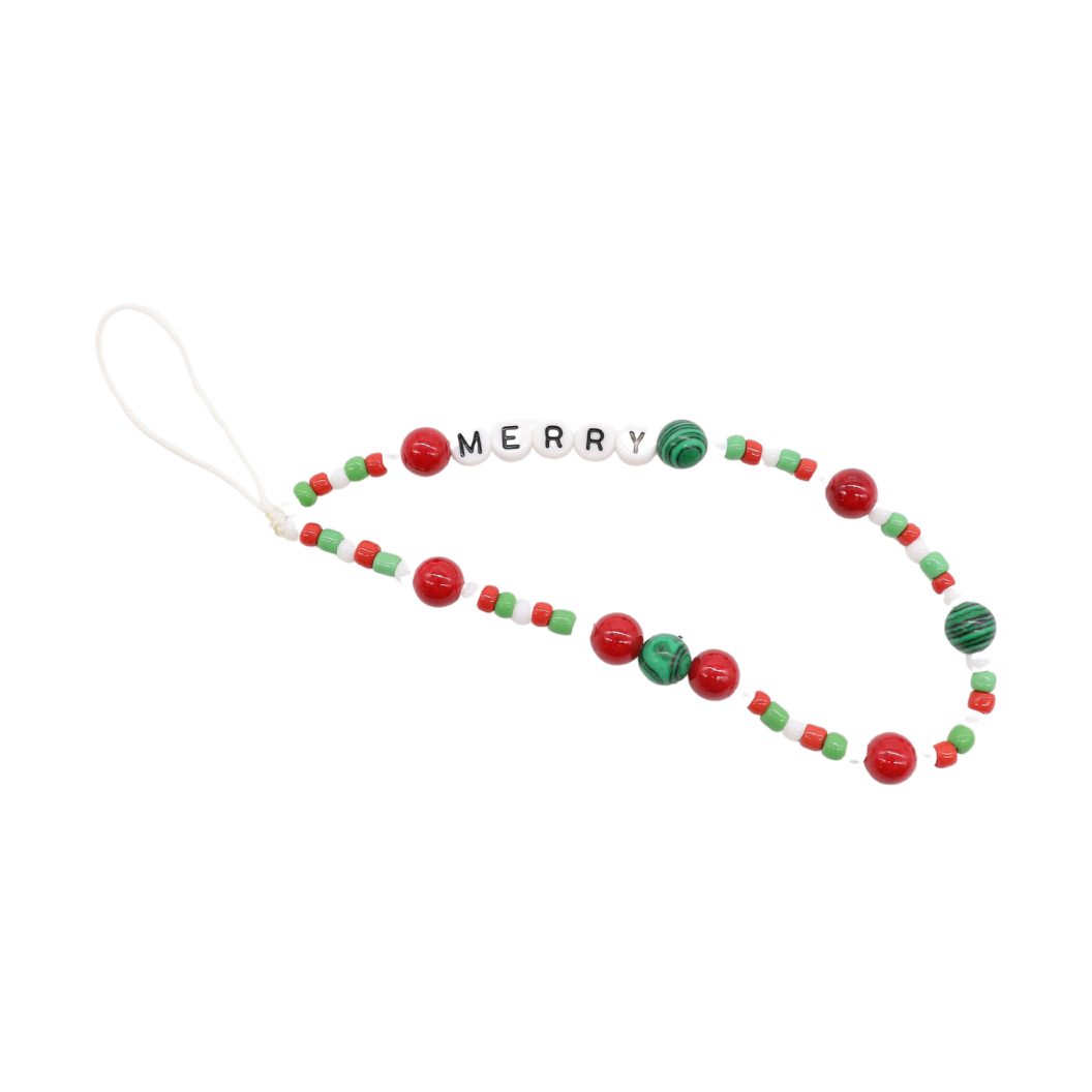 "Merry" - Beaded Phone Chain