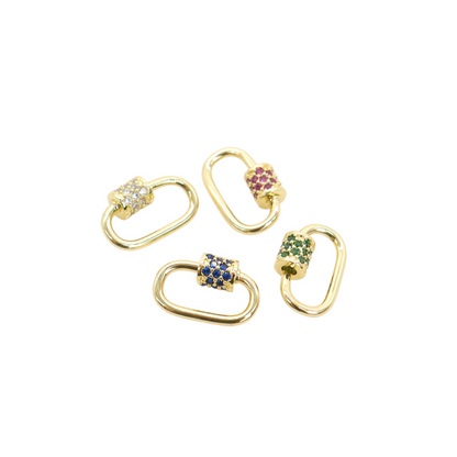 Gabi Carabiner | Cubic Zirconia Small Oval Screw Carabiner